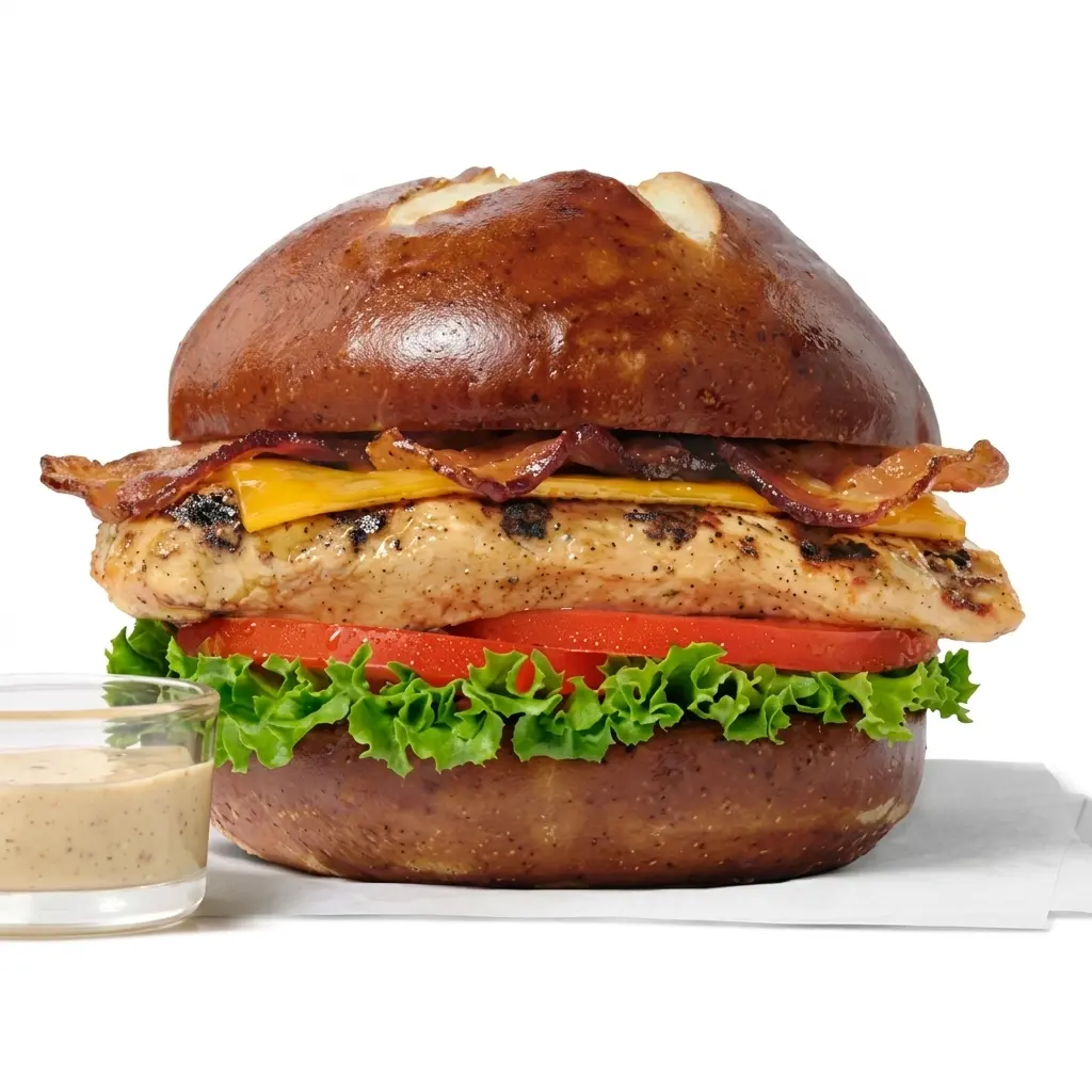 Grilled Pretzel Cheddar Club